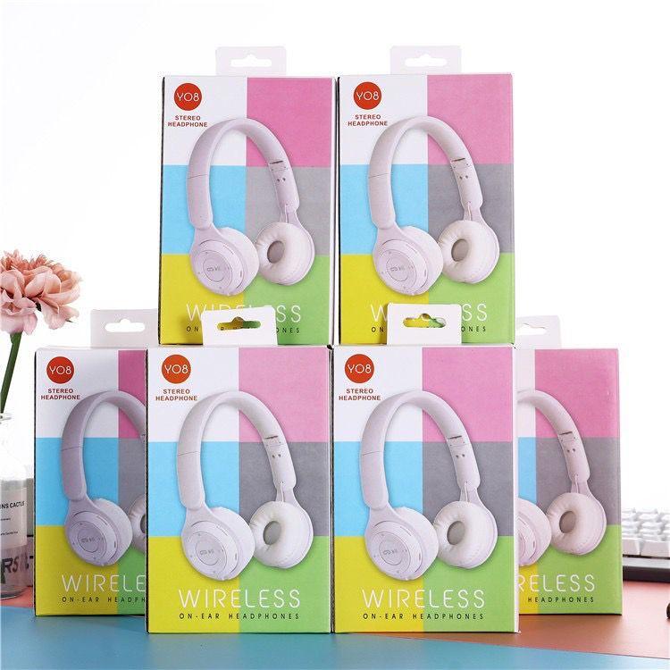 LUXE Y08 Headphone Bluetooth Macaron Wireless Headset Lipat Mic Bass Stereo Anak Gaming Headphone murah dengan Koneksi Stabil dan Bass Stereo yang Mendalam