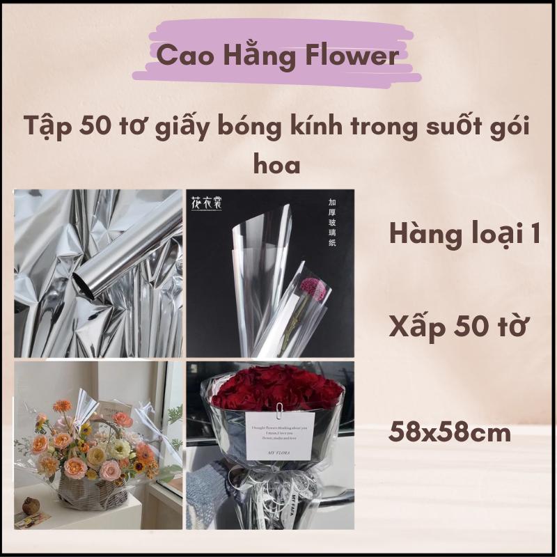  Tập 50 tơ giấy bóng kính trong suốt gói hoa 