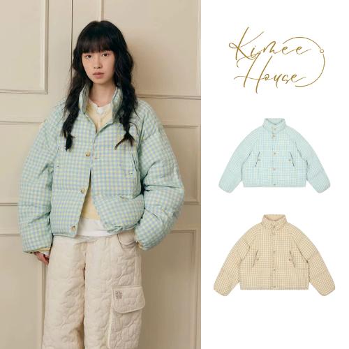 Áo Phao Nữ Bông Nhồi Kẻ Caro Oversize 2 Lớp Không Giặt Máy Dày Dặn Ấm Áp Mùa Mùa Đông Kimee - NA582