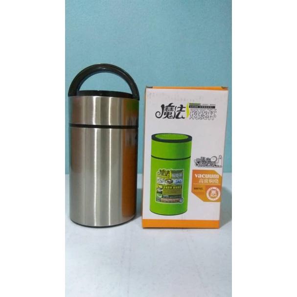 800ml Multifunctional Stainless Steel Vacuum Portable Pot with Foldable Spoon