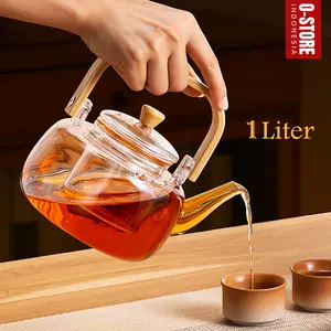Ceret Masak Air Teapot Infuser Glass Teko Kaca Tahan Panas Dengan Saringan Teko Infuser Kaca Ketel Air Estetik Saske Ceret Masak Air Teapot Infuser Glass Teko Kaca Tahan Panas Dengan Saringan Teko Infuser Kaca Ketel Air Estetik Saske