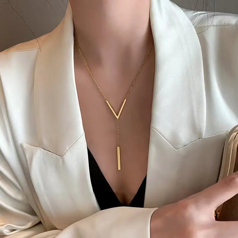 Vòng Cổ Thép Titan, Phụ Kiện Cao Cấp, Sản Phẩm Mới, Mặt Dây Chuyền Sang Trọng Giá Cả Phải Chăng, Thiết Kế Độc Đáo Dây Chuyền Xương Đòn, Phong Cách Nổi Tiếng Trên Internet, Vòng Cổ Tua Rua, Phụ Kiện Hoa Nữ Trang Sức 0