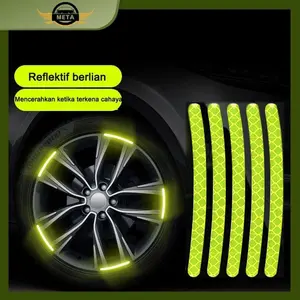 [Meta]Sticker Glow In The Dark 20Pcs Untuk kendaraan Stiker Strip Reflektif 20 Pcs Untuk Velg Mobil Motor Sepeda Stiker Strip Reflektif Roda Mobil Warna-warni Stiker Tempel Aksesori Stiker Dekorasi