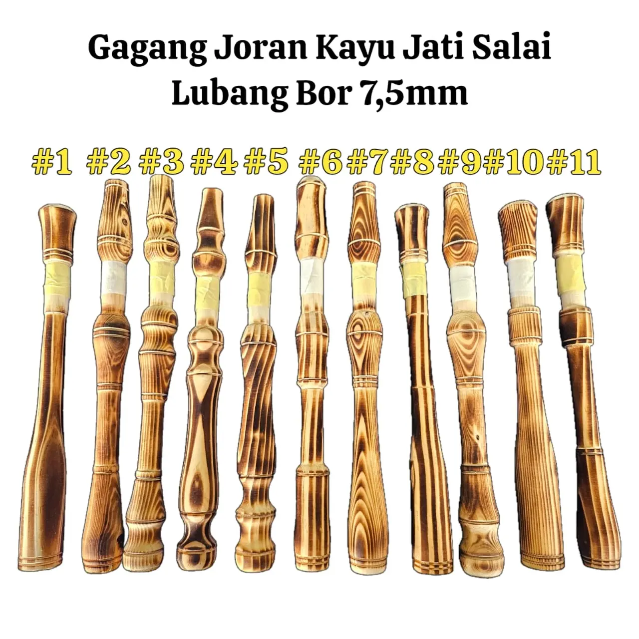 Gagang Joran Udang Kayu Jati Salai