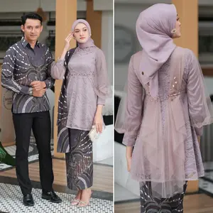 NEW ARRIVAL – JUMBO ADA / SET KEBAYA COUPLE NADINE SERIES KEBAYA BROKAT BRUKAT MODERN MODEL TUNIK KOMBINASI TULLE PAYET MUTIARA PREMIUM FREE SELENDANG BAJU KEBAYA WISUDA KEBAYA COUPLE TUNANGAN LAMARAN KONDANGAN SARIMBIT PASANGAN PRIA WANITA