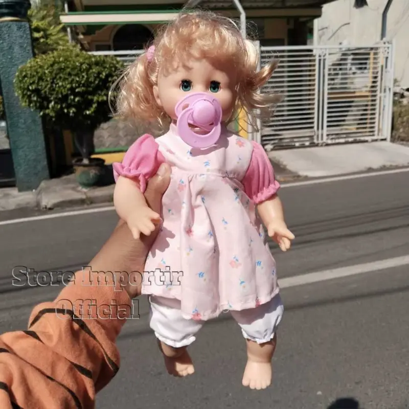 Mainan Boneka Elvira 638 S Plus Empeng Bisa Nangis Dan Bisa Bicara Mama Papa Lucu | Mainan Anak Perempuan Bisa Tertawa Mata Bisa Merem Melek | Mainan Boneka Bayi Pakai Baterai AA2 Kemasan Kardus Bahan Berkualitas 2