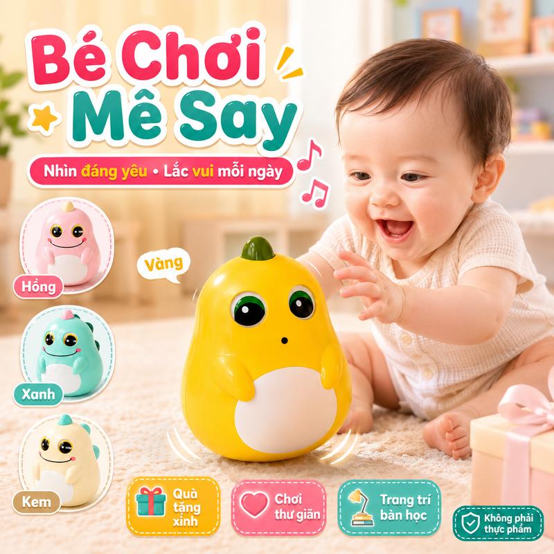Lật Đật Rồng Ngố Vui Nhộn Cho Bé, Lắc Là Kêu Ding Dong, Đồ Chơi An Toàn Từ 3 Tháng Tuổi Con Quay Xe dochoi pop it dien tu Đâm popit đientu nha gau Mô Hình Shin cà slinky