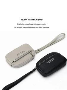 Nueva Cartera de Cuero PU Mini Monedero para Mujer, Portatarjetas Lindo con Llavero, Billetera Multifuncional para Estudiantes, Diseño Compacto