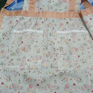 Celemek Dapur Anti Minyak Motif Bunga Stylish Cantik Terdapat Kantong Apron Masak Korean Style