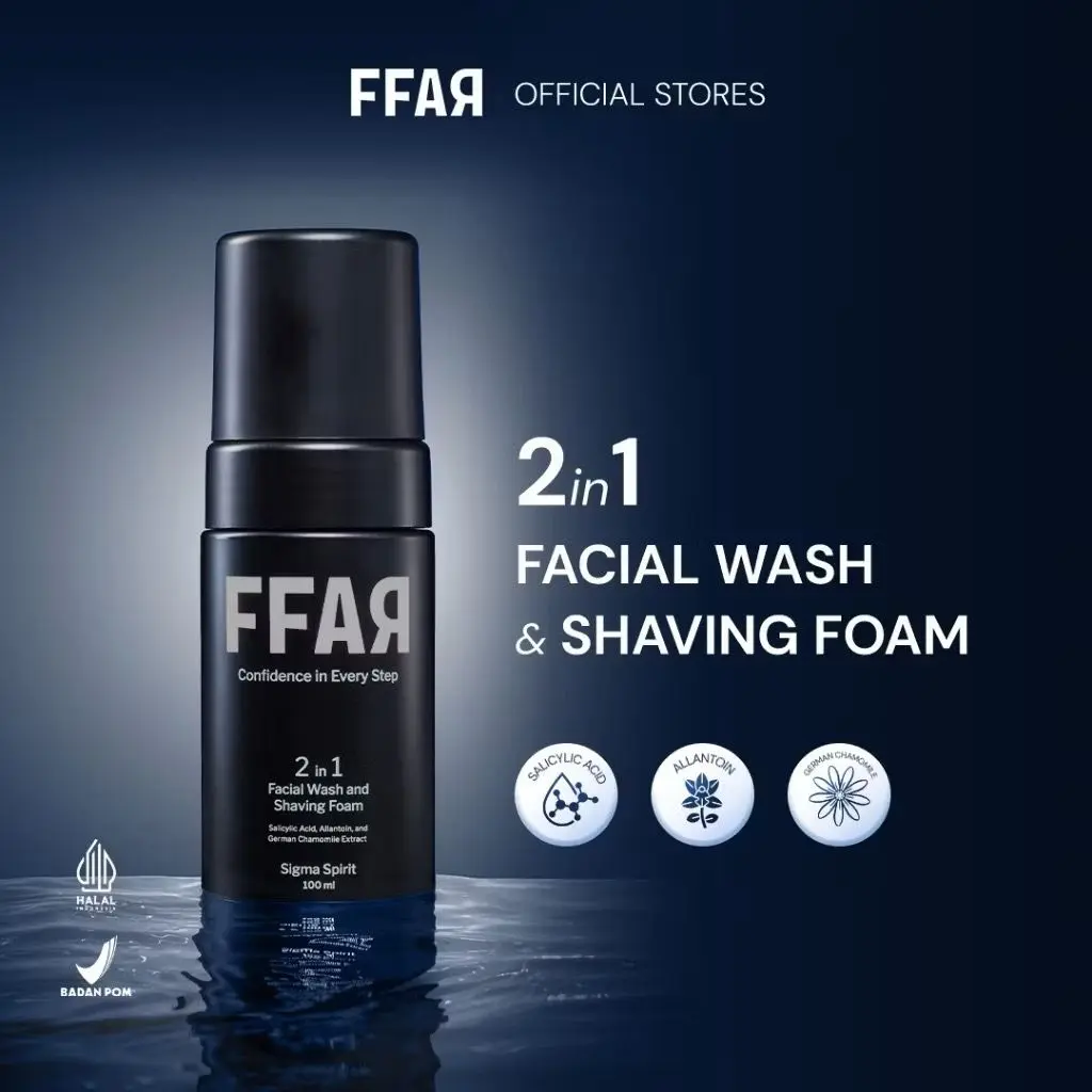 FFAR Sigma Spirit 2in1 Face Wash & Shaving Foam | 100 ML Facial Wash Sabun Cuci Muka Pria Far