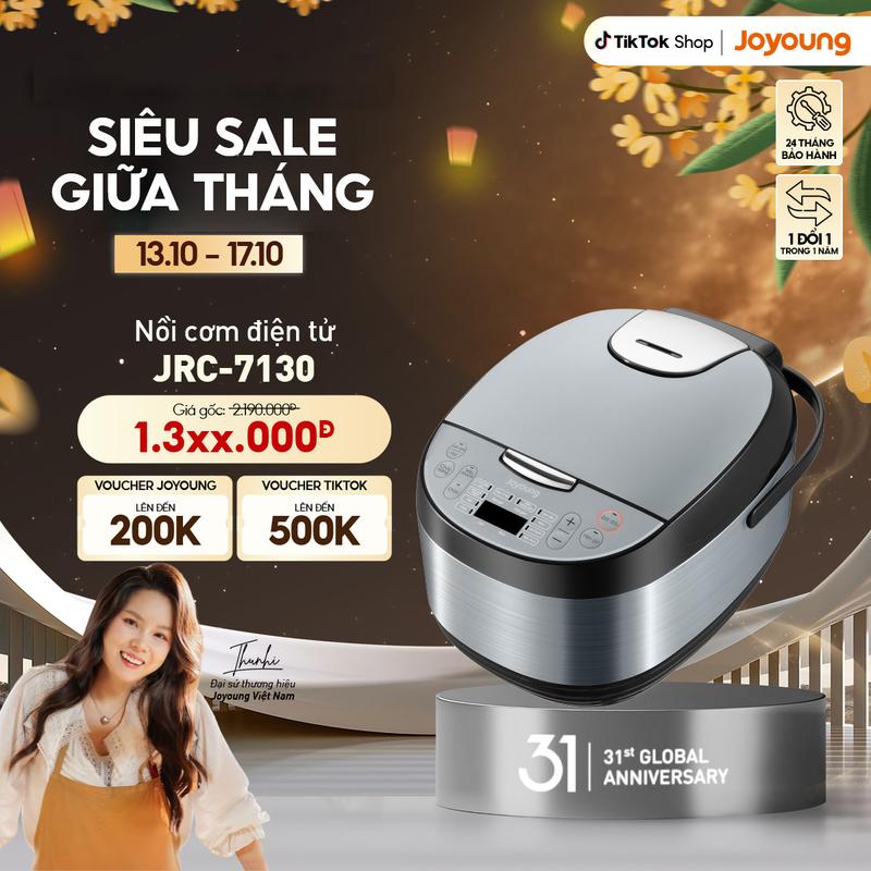 Nồi cơm điện tử Joyoung JRC-7130 | Dung tích 1.8L | Công suất 850W | Nồi điện đa năng nấu cơm, nấu cháo, cơm niêu, làm bánh, sữa chua