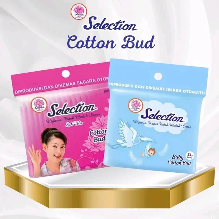Cotton Bud Selection Refill Isi 100 pcs / Korek Kuping Kapas / Cotton Buds Bayi Refill / Cotton Bud Dewasa Refill Pink
