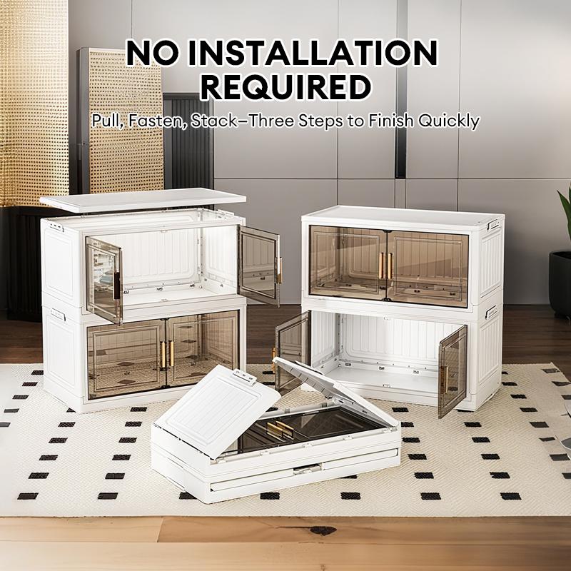 Lemari Plastik Lipat Serbaguna Susun Lemari Pakaian Plastik Penyimpanan Rumah Tangga Hemat Ruang