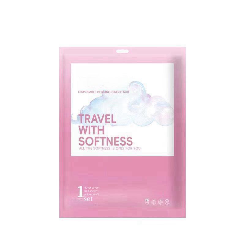 Thickened Disposable Travel Bed Sheets Set with Duvet Cover&Pillowcase Skin Friendly Material Soft and Breathable 1