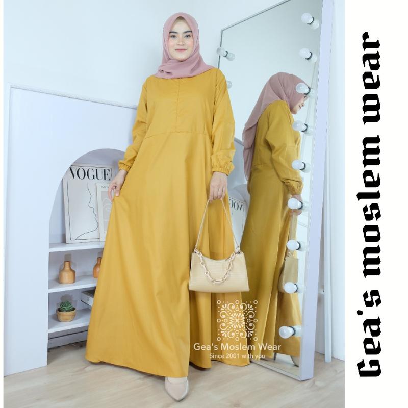 muslimah outfit gamis toyobo polos premium basic big size 5