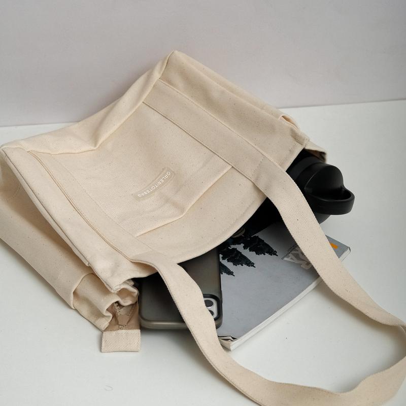 GREIGE 3 SAKU TOTEBAG KANVAS POLOS/ TOTEBAG/ TOTE BAG PRIA/ TOTE BAG WANITA 4