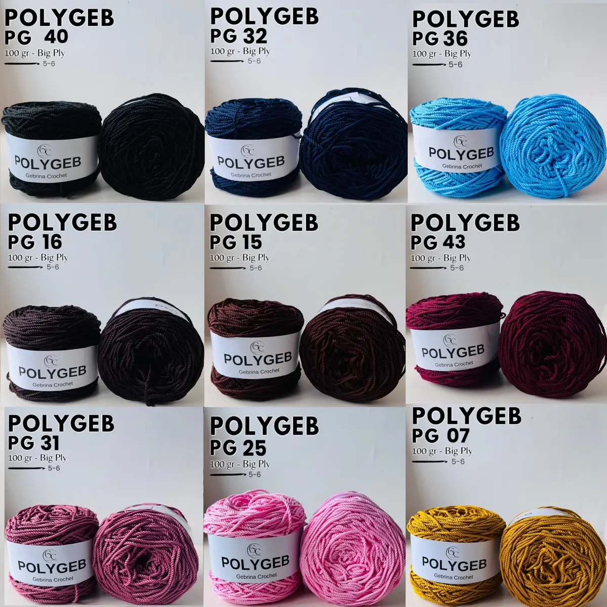 Benang Rajut Polygeb Big Ply (D30) Gebrina Crochet (PART 2)