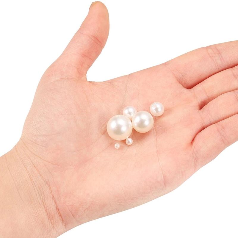 Product Introduction of St.kunkka 50-400 Pcs/Lot 3-12mm Straight Holes Acrylic Imitation Pearl Beige Bracelet Round Beads For DIY Craft Jewelry Making Supplies 7