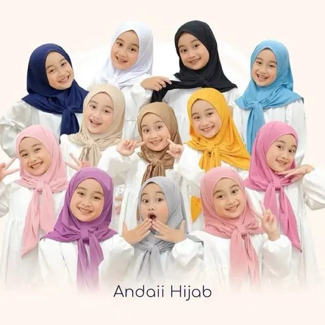 Jilbab Segitiga Instan Anak Jersey Premium Usia 4-10 Thn Kerudung Hijab Segi Tiga Oval Anak TK SD Yumna 0