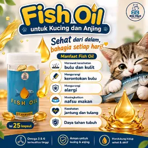 minyak ikan fish oil penambah nafsu makan bulu rontok kucing 25 kapsul