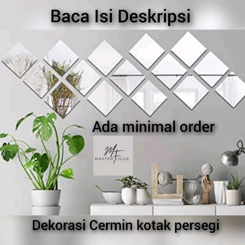 kaca cermin asli tanpa bingkai dekorasi 2 ukuran 15x15cm&20x20cm Dinding 1