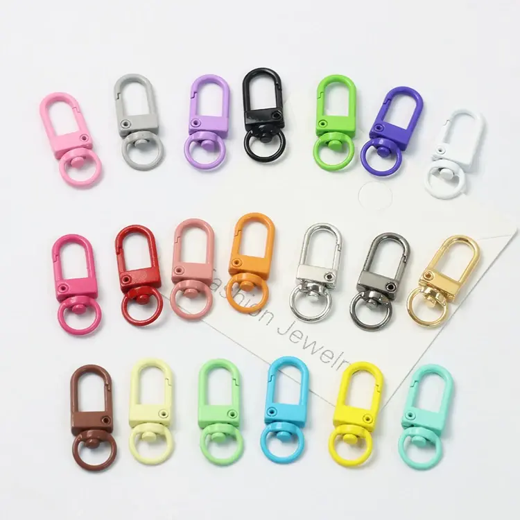 【5pcs】Lot Klip Kait Gantungan Kunci Model Lobster Bahan Logam Warna-Warni Untuk Membuat Perhiasan