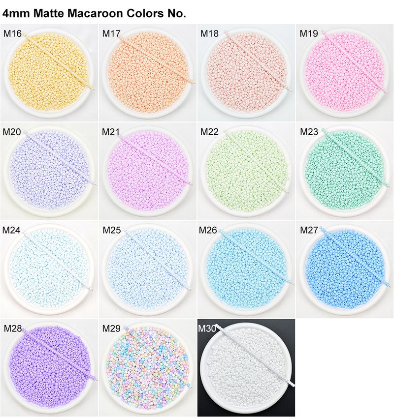 Product Introduction of Manik biji 3mm dan 4mm, manik kaca macaroon matte, pengatur jarak longgar bulat untuk Diy, Gelang, rantai, membuat barang kemas Diy 21