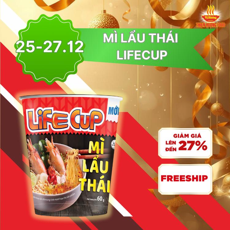  Thùng 24 Ly Mì Lẩu Thái Life Cup 60gram ly 