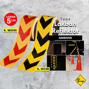 Stiker Reflektif Sticker Reflective Reflektor Mobil Box Truk Motor Pemantul Cahaya Merah Kuning Hitam