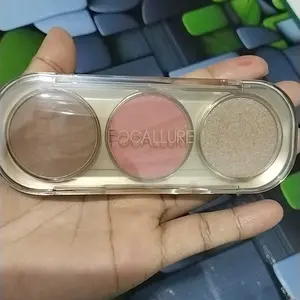 FOCALLURE Pro-Sculpt 3-in-1 Facial Shaping Palette Highlighter & Contour & Blush