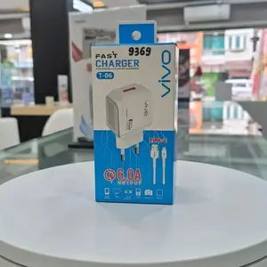 Vivo Fast Charger 9369 T-06 6.0A Output dengan Kabel USB Tipe-C untuk Ponsel Vivo
