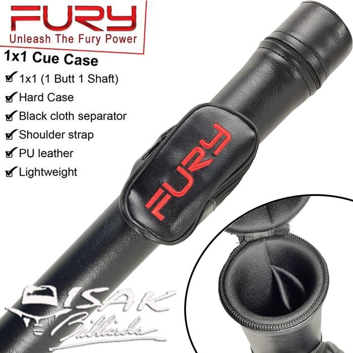 Jual Fury 1x1 Round Cue Case - Black Hard Tas Stick Sarung Stik - Black ...