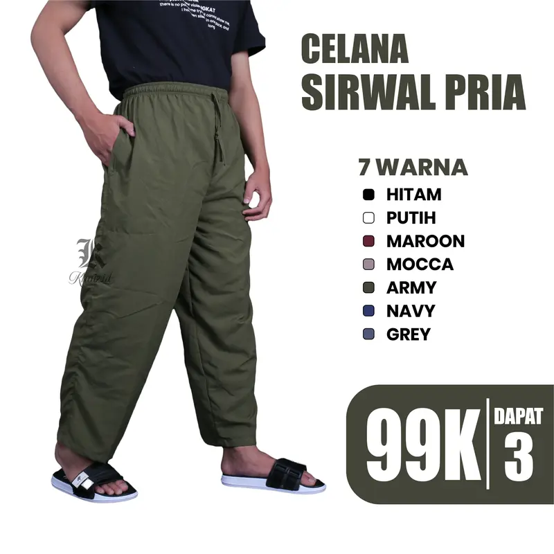 Celana Sirwal Komprang Pangsi Pria Remaja Dewasa Panjang Saku Kiri Kanan Resleting Model Terbaru 5