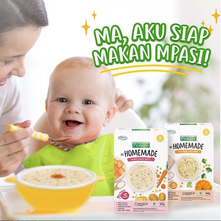 Promina Homemade Bubur Bayi MPASI 8+ Ayam Brokoli Labu Salmon Kentang Wortel Box 100 g 1