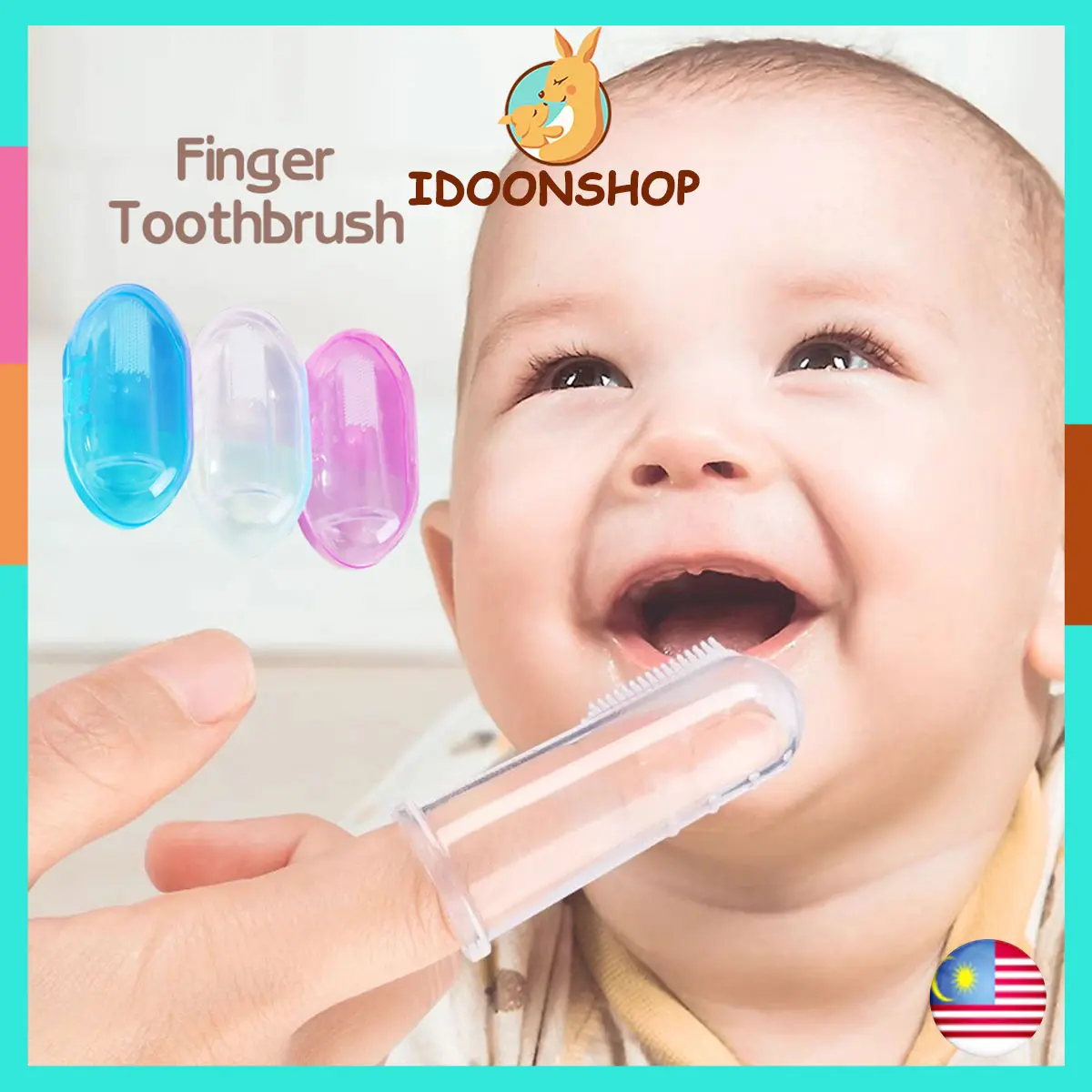 IDOON Finger Toothbrush Silicone BPA Free Baby Teeth Tongue Cleaner Tooth Brush Berus Gigi