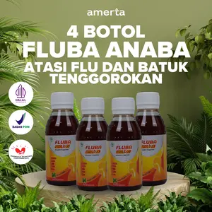 Madu Fluba Anaba 4 Botol - Madu Flu dan Batuk - Untuk Anak & Dewasa