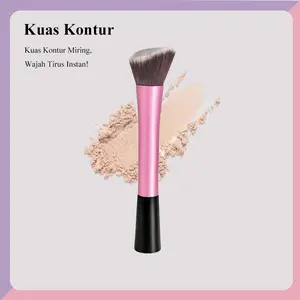 Kuas Makeup Hitam Kepala Miring – Kuas Kontur & Highlighter Profesional Tunggal
