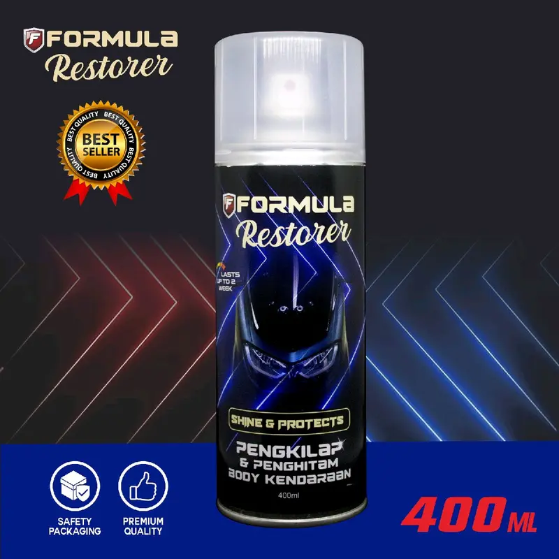 Formula Restorer Pengkilap & Penghitam Body Motor - Perlindungan & Kilap Tahan Lama dengan Silicone Premium & Efeek Hydrophobic - Baret Kendaraan 7