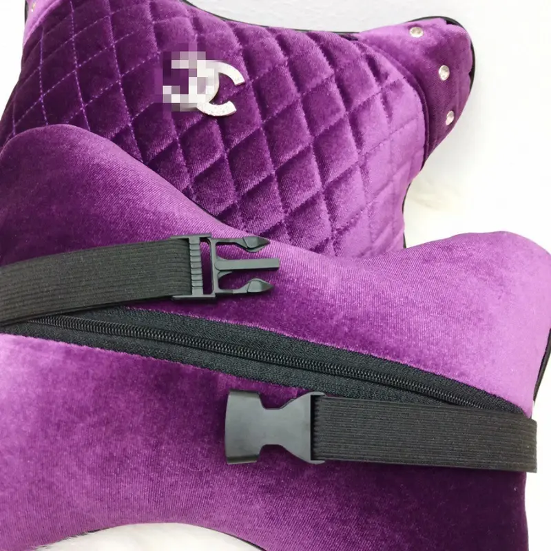 Bantal Headrest Mobil Sandaran Jok Mobil Motif DAD Mahkota CROWN, CC, SWAN Bahan BLUDRU Premium 2