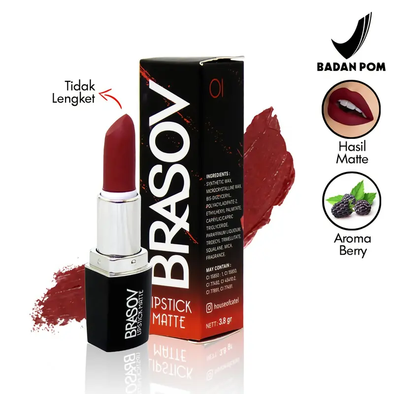 Brasov Lipstick Matte Pigmented/Lip Cream/Lip Matte/Lip Velvet 3