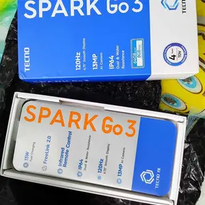 TECNO SPARK Go 3 4GB+4GB*/64GB, IP64, 6.75" HD+, 120Hz Smooth Display, 5000mAh, 15W* Charging, TECNO AI - sparkgo3