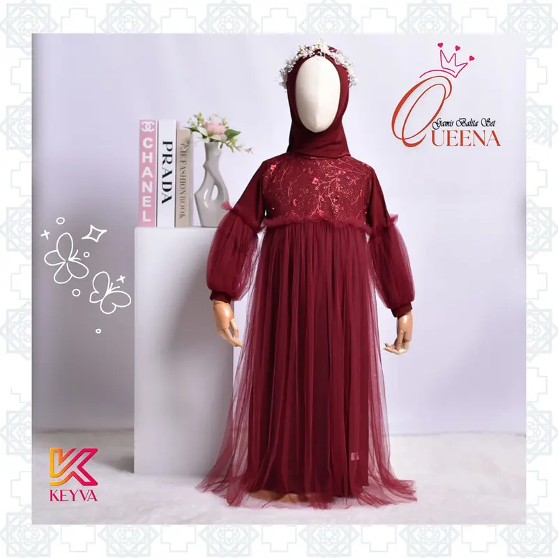 Queena Gamis Balita Set Keyva 0