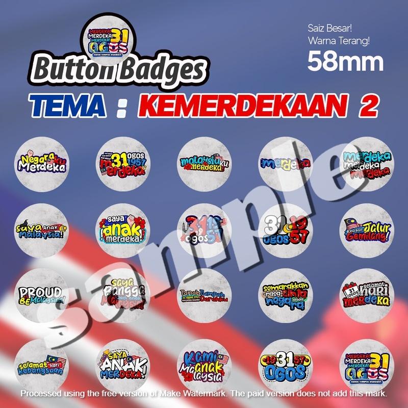 Merdeka Button Button Badge MERDEKA 2 - Saiz 58mm - cantik dan comel Clips - TikTok ...