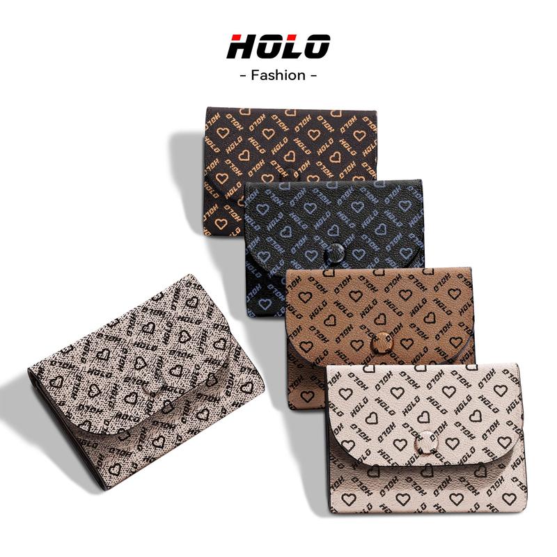 Ví in cổ điển Ví gấp nhỏ gọn tiện lợi Ví đựng thẻ có thể gập lại dành cho nữ