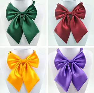 Dasi Sailor Kupu-Kupu Polos untuk Wanita Aksesoris Elegan blue bow