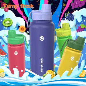 Temp flask Termos Stainless Steel - Cold Cup 18/20/30oz, pegangan plastik, BPA Free, Praktis untuk Perjalanan & Olahraga Portable Vacuum Botol, Kapasitas Besar, Desain Portabel, Teknologi Insulasi Vakum, Material Tahan Lama, Anti Tumpah, Multi-fungsi