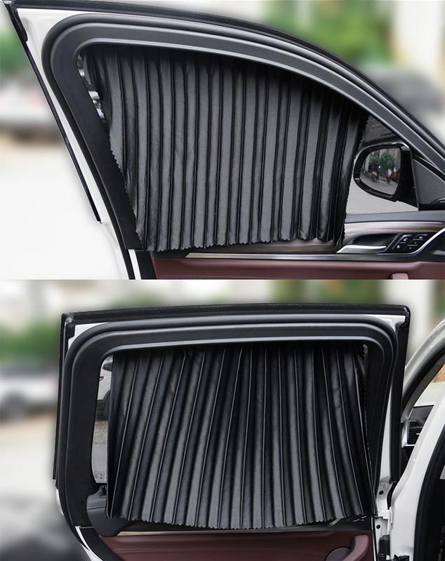 Product Introduction of Auto Curtain Private Car Automatic Retractable Magnetic Suction Window Track Glass Light Blocking Anti-Ddos Insulation Shade Cloth 17