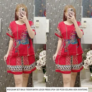 #101204 SET BAJU TIDUR BATIK KUDA LD120