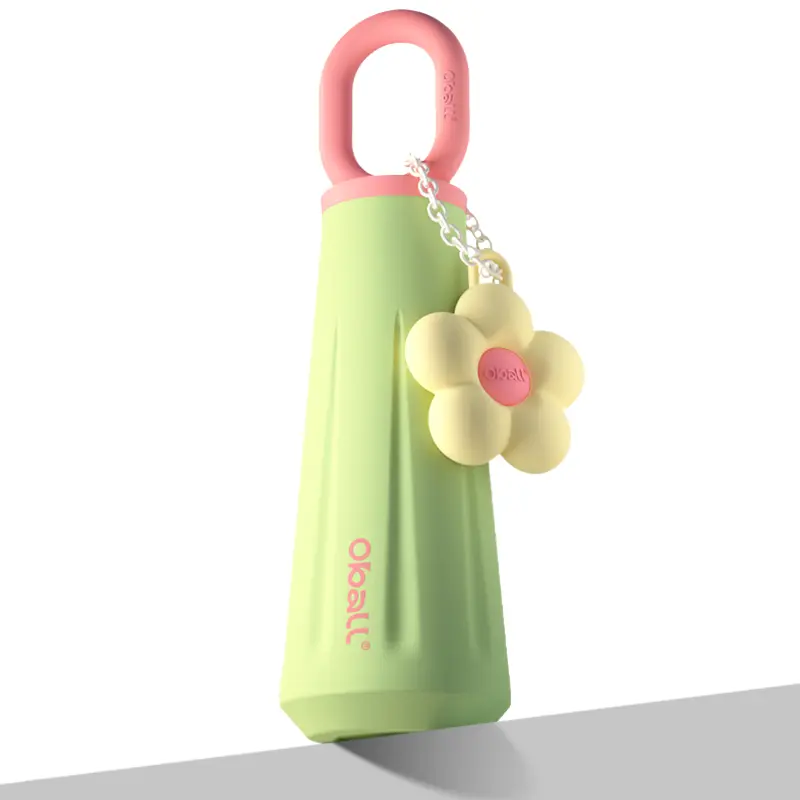 Dopamine Goddess Cup Stainless Steel Vacuum Tumbler Botol Minum Perempuan dengan Keychain Bunga Lucu 2