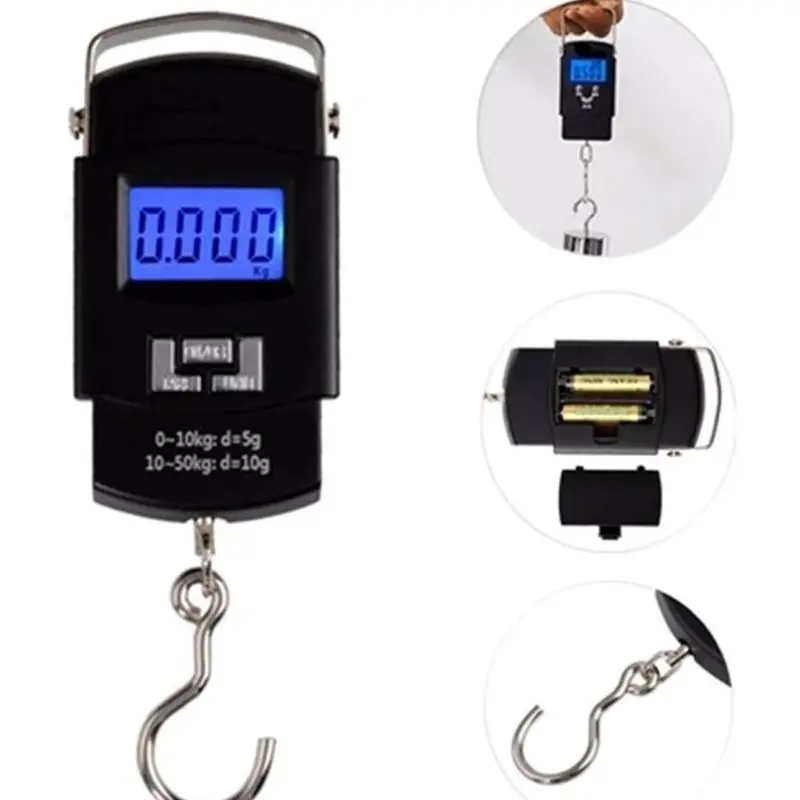 Timbangan Gantung Koper Digital Mini kapasitas 10-50 kg Layar LED Terang Stabil Kuat Kokoh Serbaguna Praktis  Portable Mudah Digunakan Elecktrik Travel Scale 4